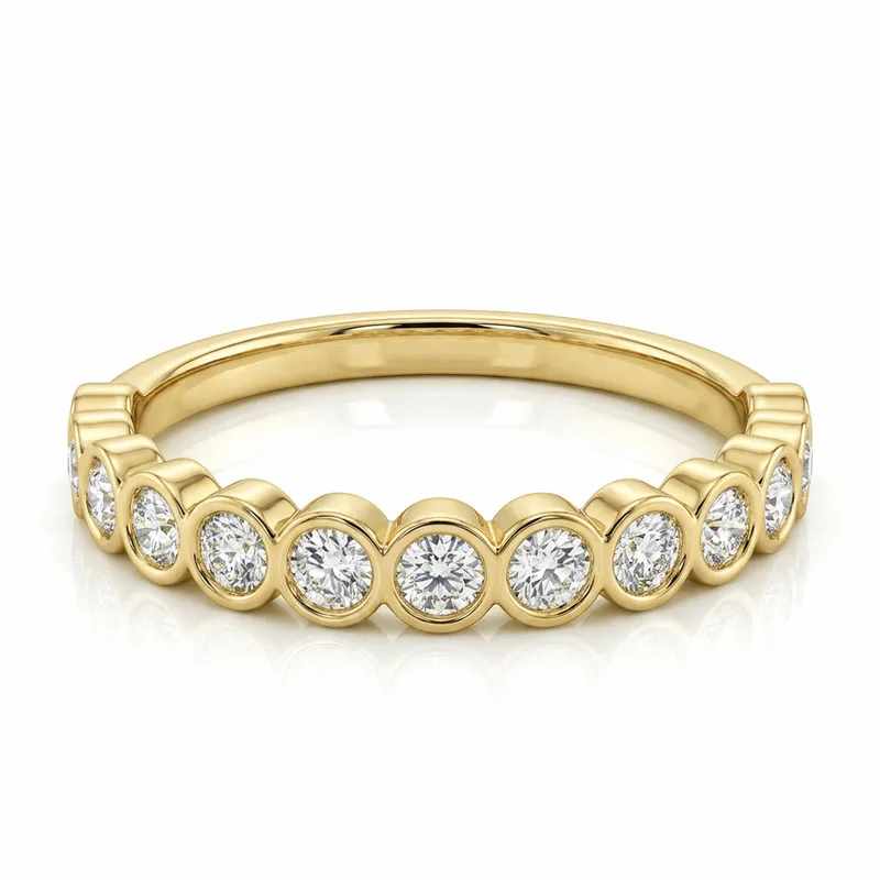Yellow Gold Bezel-Set Diamond Band