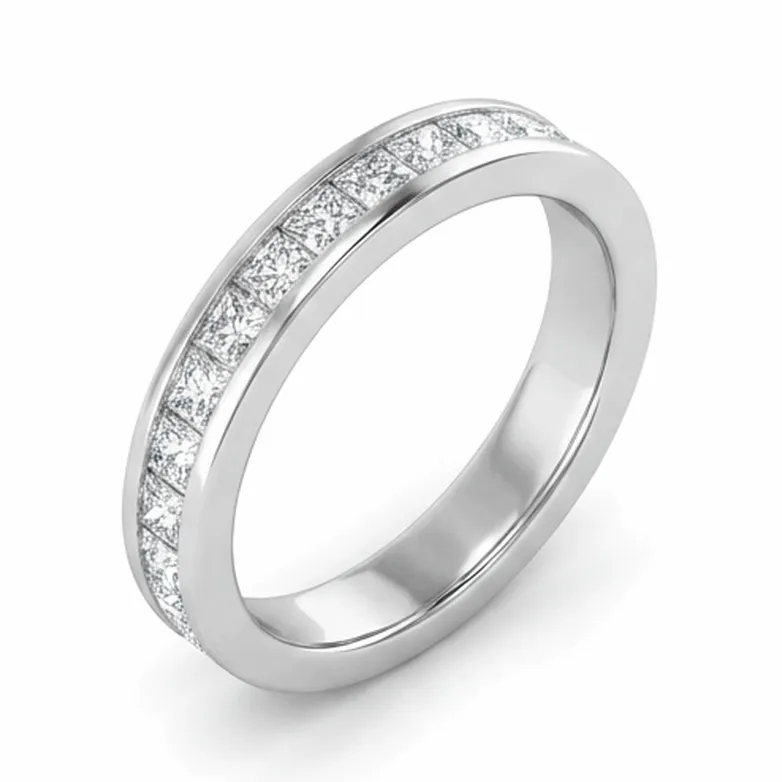 Channel-Set Princess-Cut Diamond Band