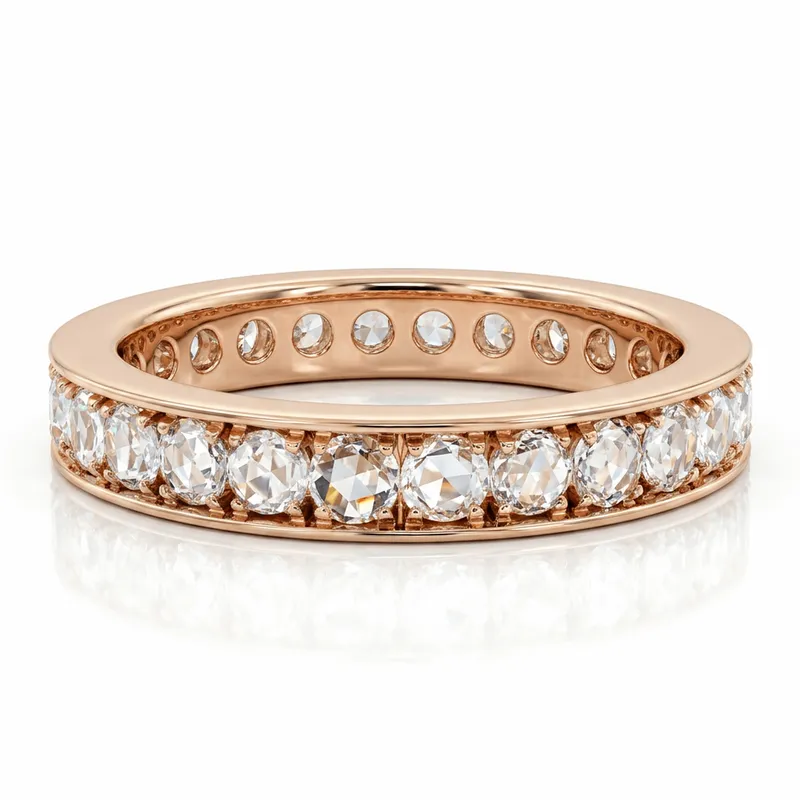 Rose Gold Rose-Cut Diamond Eternity Band