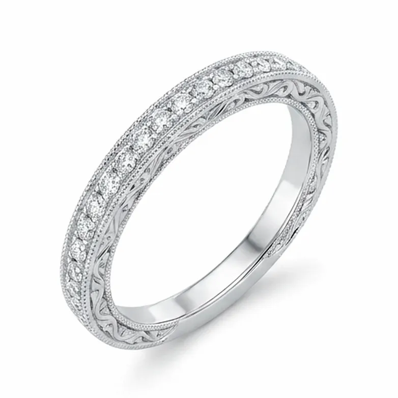 Hand-Engraved Milgrain Band