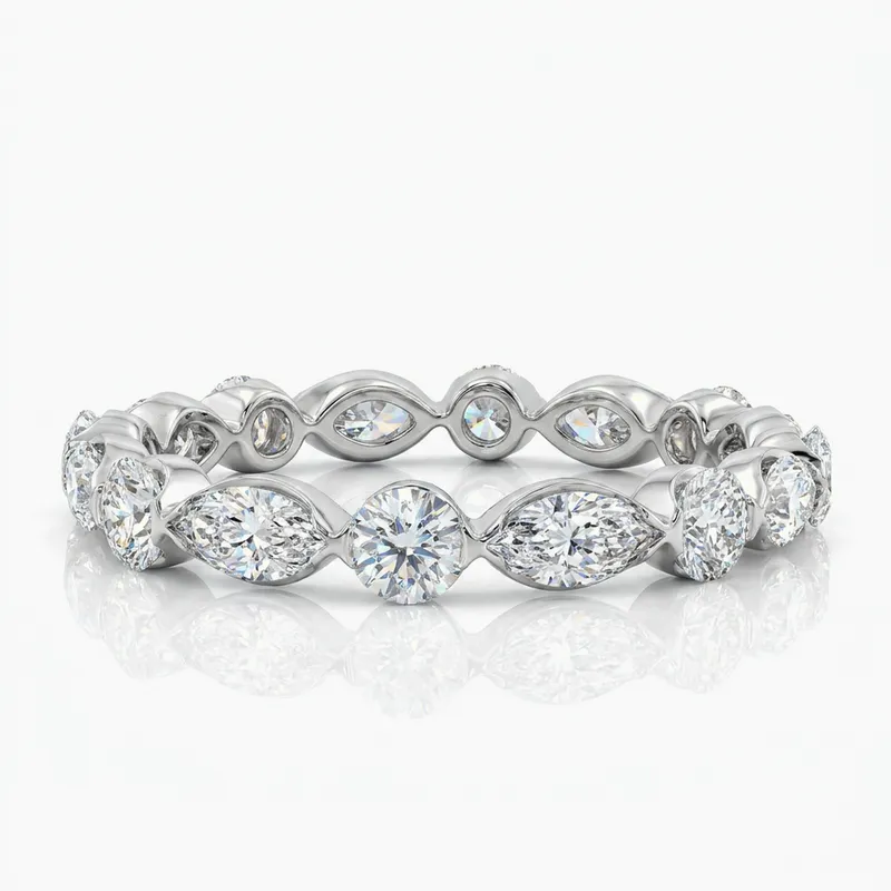 Marquise & Round Diamond Eternity Band
