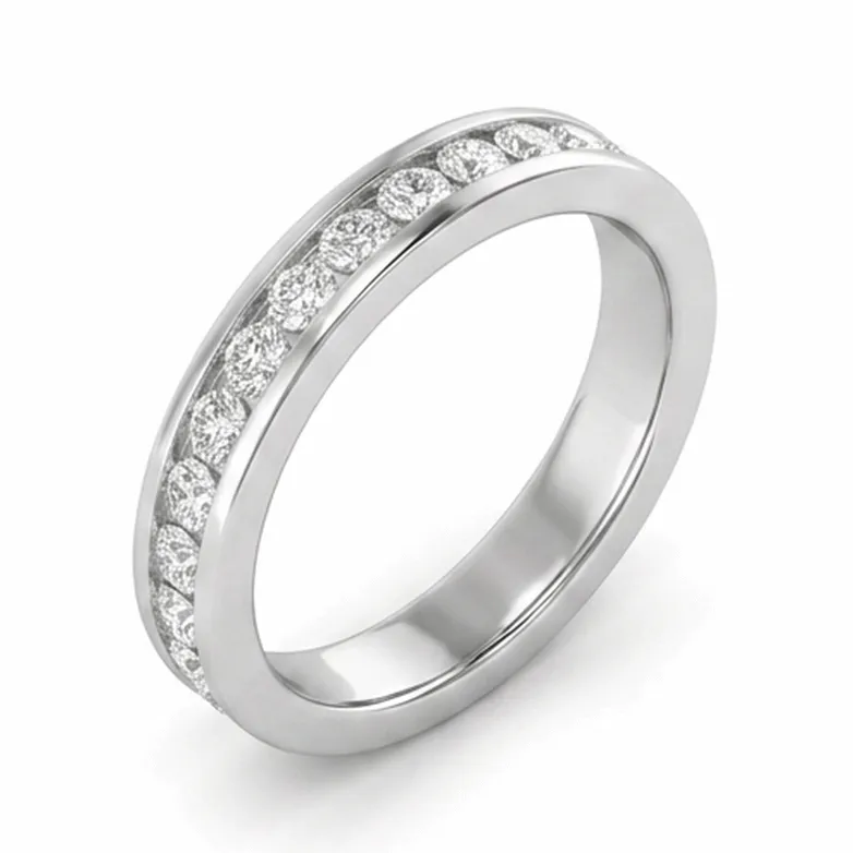 Milgrain Bead-Set Round Diamond Band