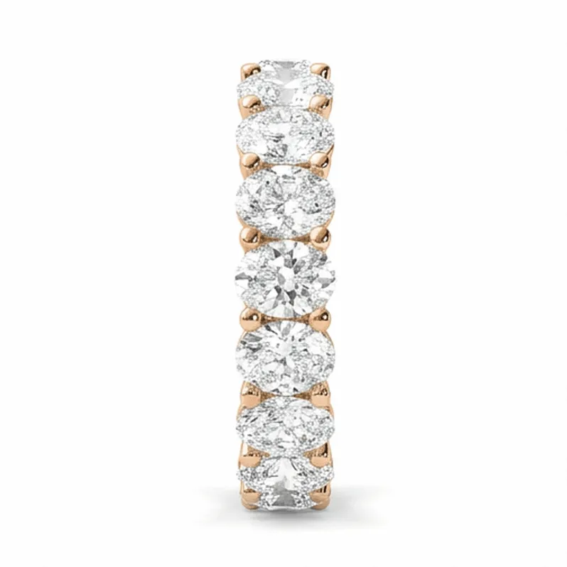Oval Diamond Shared-Prong Eternity Band in Rose Gold