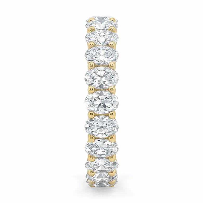 Oval Diamond Shared-Prong Eternity Band in Yellow Gold