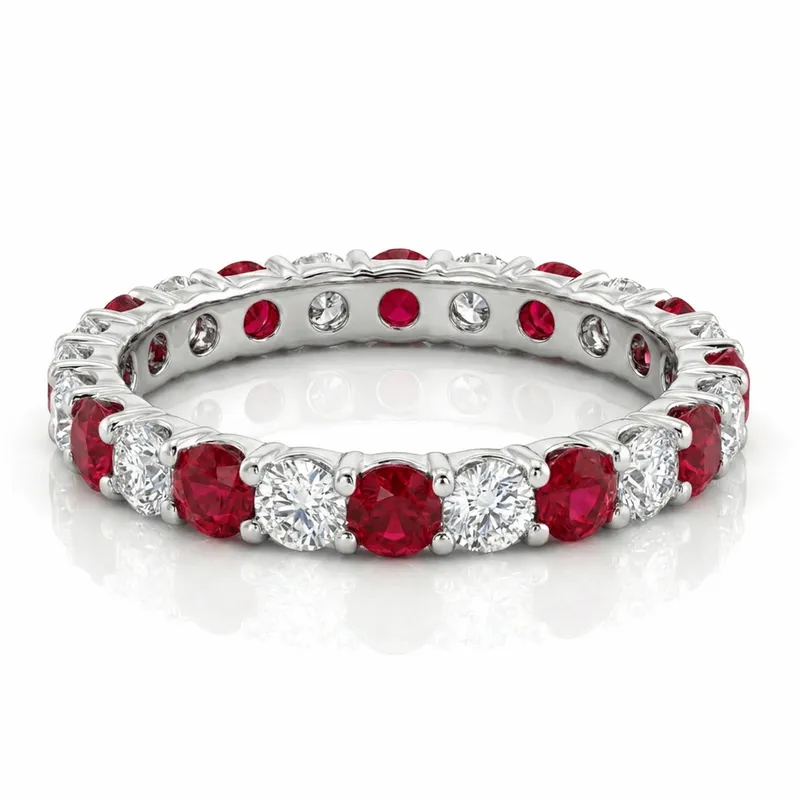 Ruby & Diamond Eternity Band