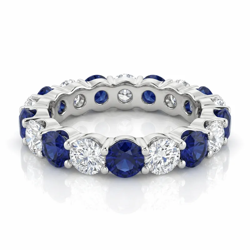 Sapphire & Diamond Eternity Band