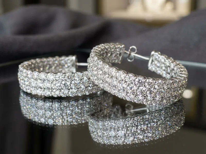Large Diamond Hoop Earrings