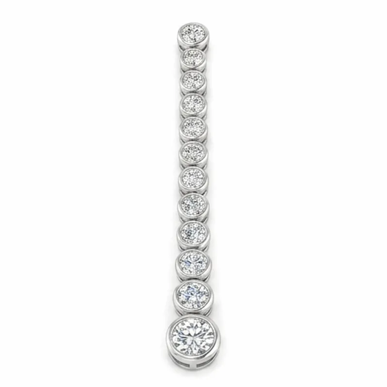 Graduated Diamond Line Drop Earrings