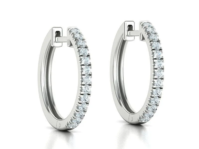 White Gold Diamond Hoop Earrings