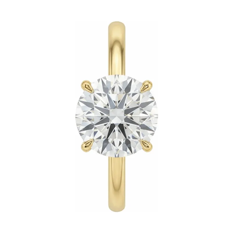 Round Brilliant Four-Prong Solitaire in Yellow Gold