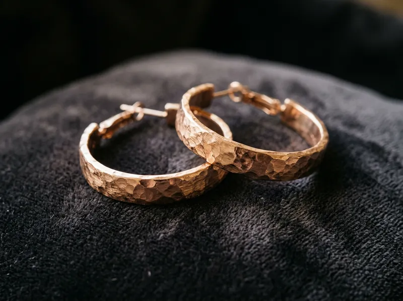 Rose Gold Diamond Hoop Earrings